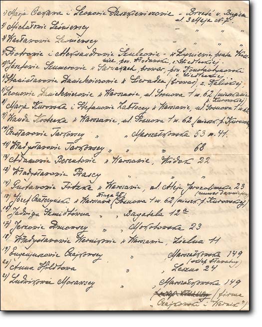 List of Waclaw Szulc 1